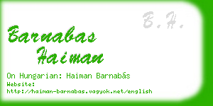 barnabas haiman business card